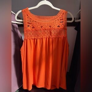 Torrid Vibrant Orange Crochet Detail Blouse